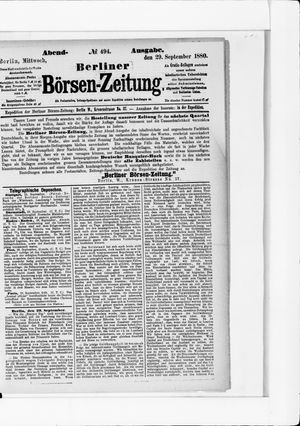 Berliner Börsen-Zeitung on Sep 29, 1880