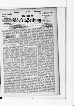 Berliner Börsen-Zeitung on Sep 30, 1880