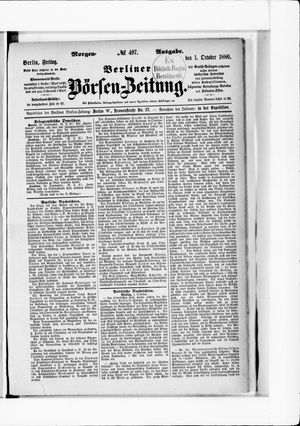 Berliner Börsen-Zeitung vom 01.10.1880