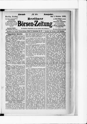 Berliner Börsen-Zeitung vom 01.10.1880