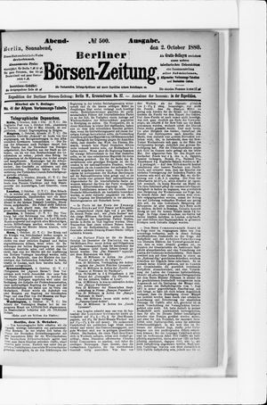 Berliner Börsen-Zeitung on Oct 2, 1880