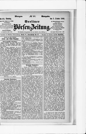 Berliner Börsen-Zeitung vom 03.10.1880