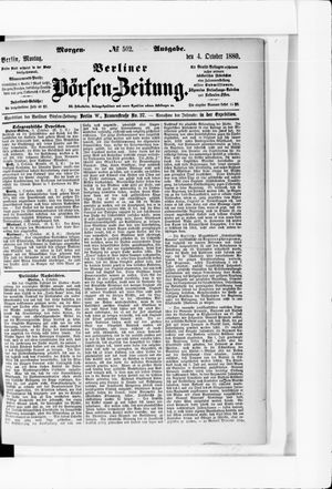 Berliner Börsen-Zeitung vom 04.10.1880