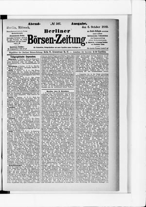 Berliner Börsen-Zeitung vom 06.10.1880