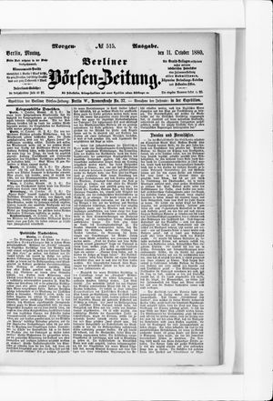 Berliner Börsen-Zeitung vom 11.10.1880