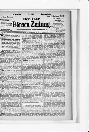Berliner Börsen-Zeitung vom 11.10.1880