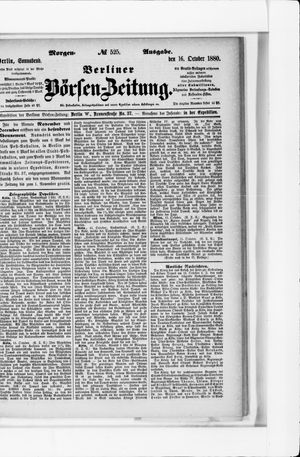 Berliner Börsen-Zeitung vom 16.10.1880