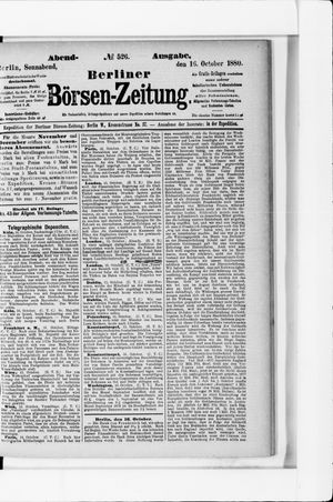 Berliner Börsen-Zeitung vom 16.10.1880
