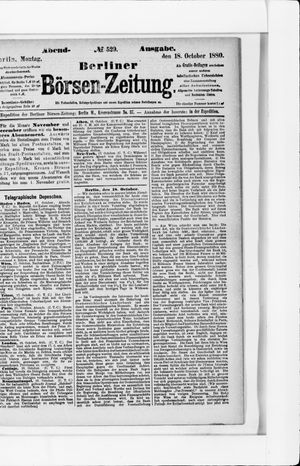 Berliner Börsen-Zeitung vom 18.10.1880