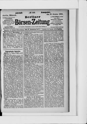 Berliner Börsen-Zeitung vom 27.10.1880