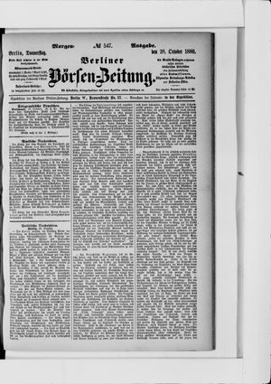 Berliner Börsen-Zeitung vom 28.10.1880