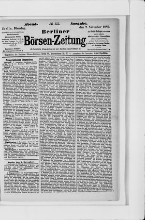 Berliner Börsen-Zeitung vom 02.11.1880