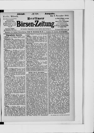 Berliner Börsen-Zeitung vom 03.11.1880