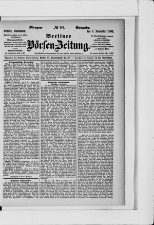 Berliner Börsen-Zeitung vom 06.11.1880