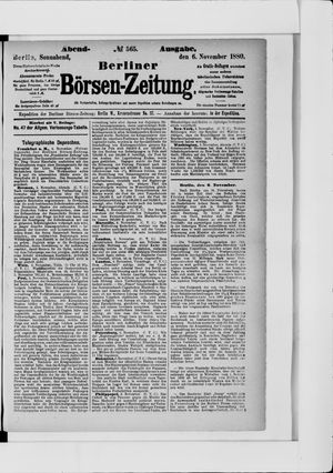 Berliner Börsen-Zeitung vom 06.11.1880
