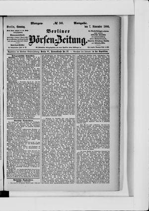 Berliner Börsen-Zeitung vom 07.11.1880