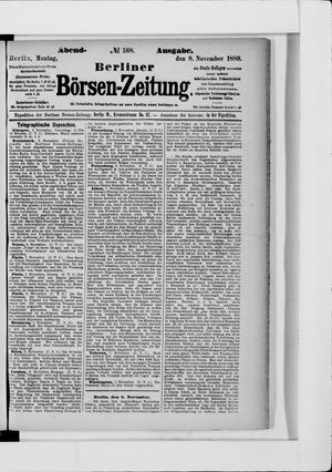 Berliner Börsen-Zeitung vom 08.11.1880