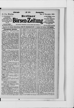 Berliner Börsen-Zeitung vom 09.11.1880