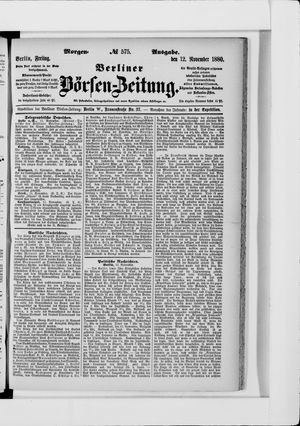 Berliner Börsen-Zeitung vom 12.11.1880