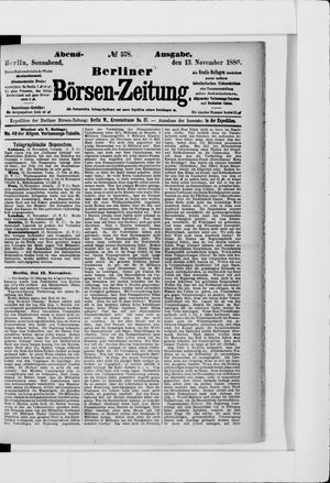 Berliner Börsen-Zeitung vom 13.11.1880