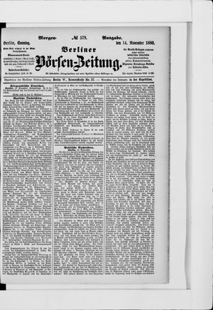 Berliner Börsen-Zeitung vom 14.11.1880