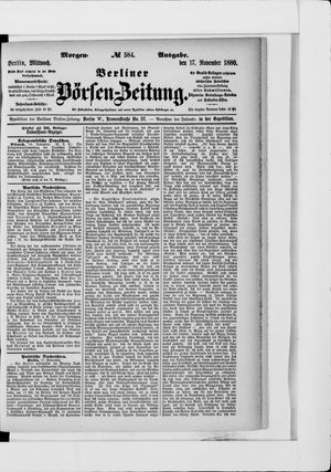 Berliner Börsen-Zeitung vom 17.11.1880