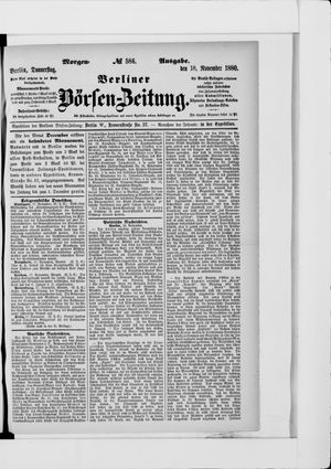 Berliner Börsen-Zeitung vom 18.11.1880
