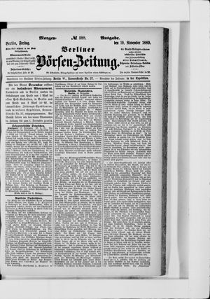 Berliner Börsen-Zeitung vom 19.11.1880