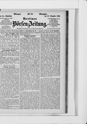Berliner Börsen-Zeitung vom 20.11.1880