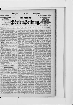 Berliner Börsen-Zeitung vom 23.11.1880