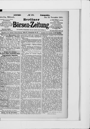 Berliner Börsen-Zeitung vom 24.11.1880
