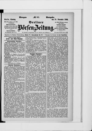 Berliner Börsen-Zeitung vom 28.11.1880