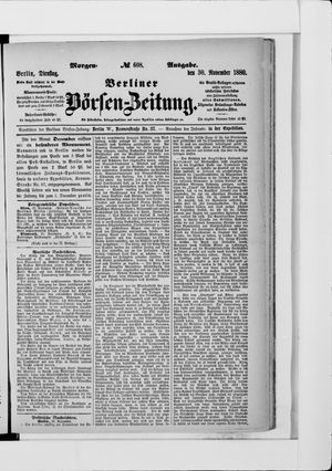 Berliner Börsen-Zeitung vom 30.11.1880