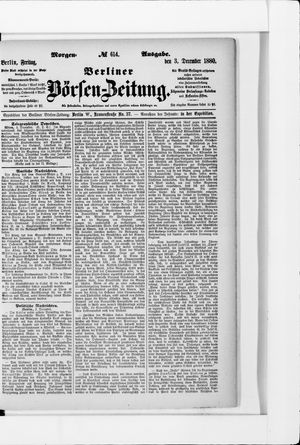Berliner Börsen-Zeitung vom 03.12.1880