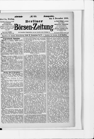Berliner Börsen-Zeitung vom 03.12.1880