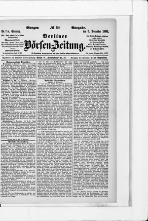 Berliner Börsen-Zeitung vom 05.12.1880