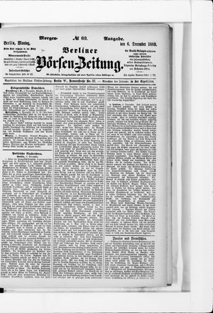 Berliner Börsen-Zeitung vom 06.12.1880