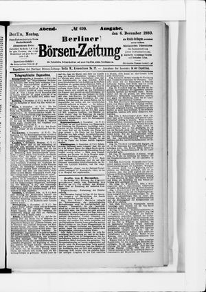 Berliner Börsen-Zeitung vom 06.12.1880
