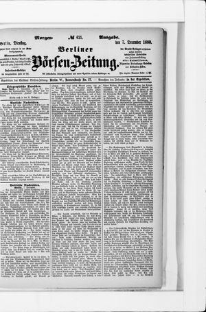 Berliner Börsen-Zeitung vom 07.12.1880