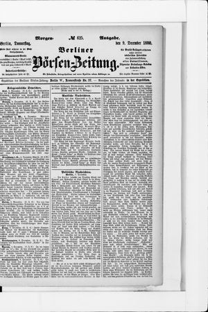 Berliner Börsen-Zeitung on Dec 9, 1880