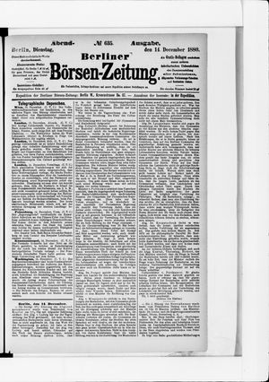 Berliner Börsen-Zeitung on Dec 14, 1880