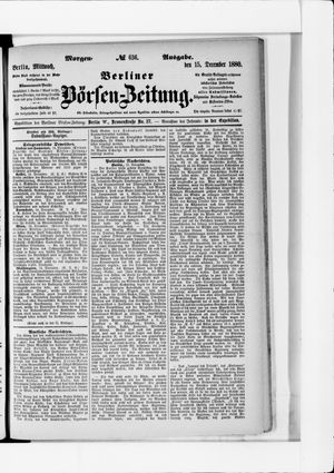 Berliner Börsen-Zeitung vom 15.12.1880