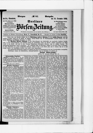 Berliner Börsen-Zeitung vom 18.12.1880