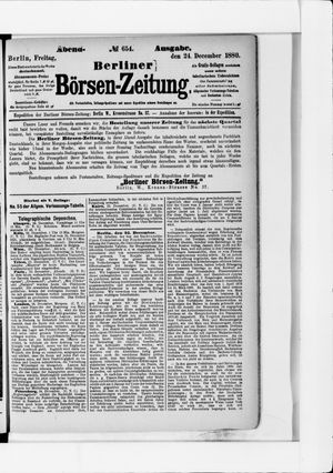 Berliner Börsen-Zeitung vom 24.12.1880