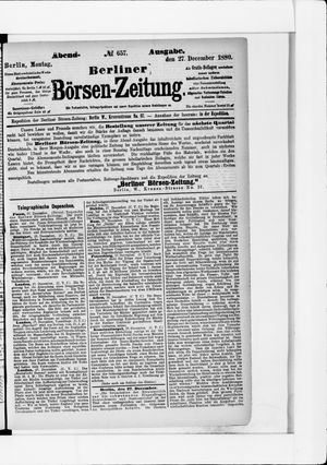 Berliner Börsen-Zeitung vom 27.12.1880