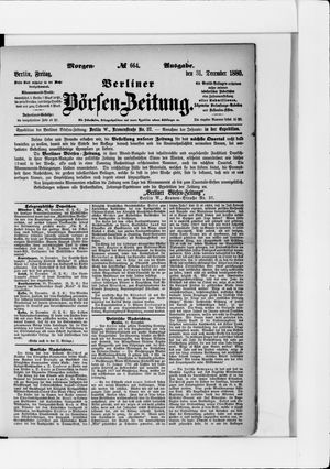 Berliner Börsen-Zeitung vom 31.12.1880