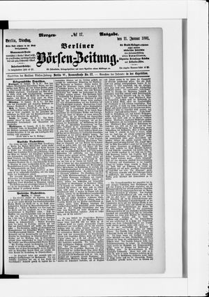 Berliner Börsen-Zeitung vom 11.01.1881