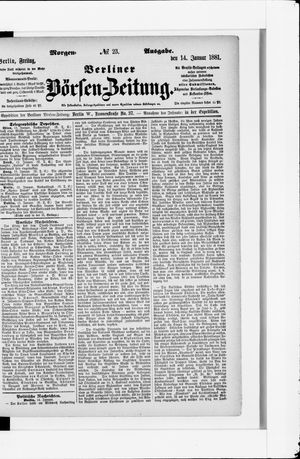 Berliner Börsen-Zeitung vom 14.01.1881