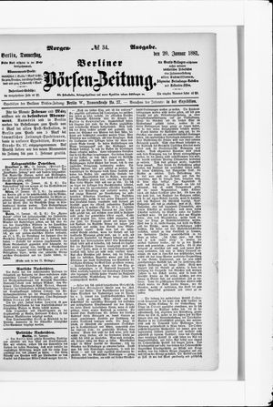 Berliner Börsen-Zeitung vom 20.01.1881