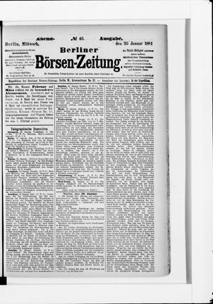 Berliner Börsen-Zeitung vom 26.01.1881